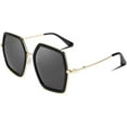 thumbnail image 1 of FEISEDY Women Large Hexagon Inspired Sunglasses Fashion Irregular Design Style Geometric B2503, 1 of 5