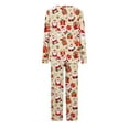 thumbnail image 4 of Tnhcen Christmas Themed Women’s Pajamas V-Neck Long Sleeve Soft Top Loose Pants Comfortable Home Clothes S-3XL, 4 of 5