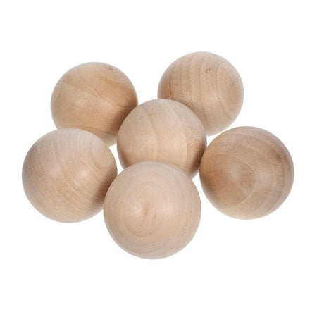 6pcs Wooden Ball Stoppers 30mm/1.18inch For Glass Jars Round Wooden Corks Decorative Wood Sphere For Glass Containers Carafes
