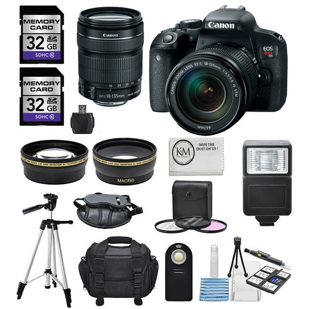 Canon Eos Rebel T7i Ef S 18 135 Is Stm Kit 2 32gb Sd 18pcs Accessory Bundle Walmart Com Walmart Com