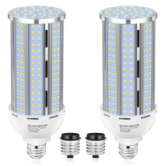 XYCN 2 Pack 100W Corn LED Light Bulb Fanless,5000K Daylight(1000 Watt Equivalent) E26/E39 Large Mogul Base LED Cob Lamp 15,800LM for Outdoor Indoor Garage Warehouse