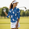 thumbnail image 4 of Uorisanigo Cute Dog Womens 3/4 Sleeve Golf Shirts Size S Soft Breathable Athletic Polo Workout Tops Fashion Zipper Neck Relaxed Tennis Tops Relaxed Casual Stylish Outing Wear, 4 of 7