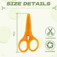 thumbnail image 2 of FACEGA 3Pcs Scissors All Purpose,Straight Handle 3.5" Scissors School,Pointed Craft Scissors,Orange, 2 of 7