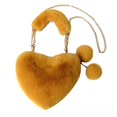 thumbnail image 2 of Bolso de mano de felpa con forma de corazón para mujer, bandolera de mano, monedero de lana sintética con forma de corazón de melocotón, 2 of 5