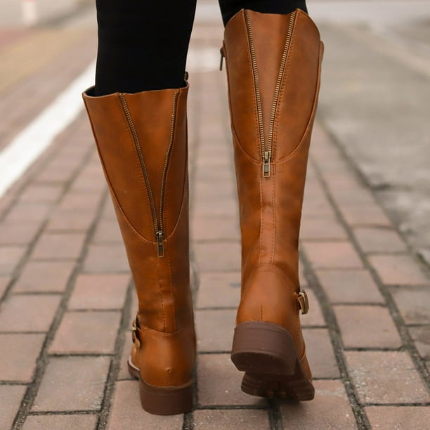 Stylish Women's Knee High Boots Comfortable Zipper Design Elegant