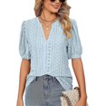 thumbnail image 1 of Womens Summer Tops, V Neck Ruffle Sleeve Blouses, Short Sleeve Casual Tops T-shirts, 1 of 5