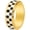 Golden, variant on Stainless Steel Unisex Simple Checkerboard Personality Vintage Lovely Turn Casual Style Ring