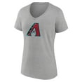 thumbnail image 2 of Women's Gray Arizona Diamondbacks Official Logo V-Neck T-Shirt, 2 of 3