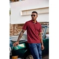 thumbnail image 4 of COOFANDY Mens Polo Shirts Short Sleeve Cotton Pique T-Shirts 2 Buttons Casual Performance Golf Shirts, 4 of 6