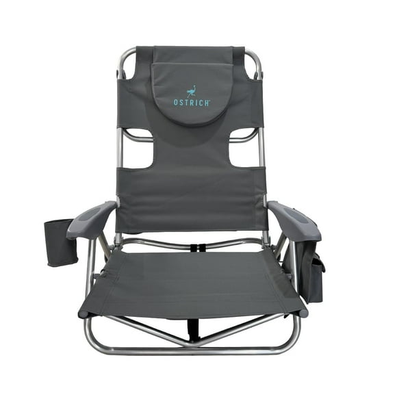 Silla Ostrich Deluxe OYB gris con bolsa térmica y paraguas