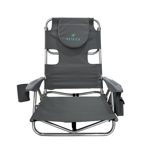 Silla Ostrich Deluxe OYB gris con bolsa térmica y paraguas