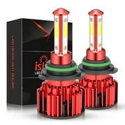 ISINCER Pair 9006 4-Side LED Headlights Conversion Kit 6000K 1800W 255000LM Hi Lo Bulbs
