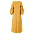 thumbnail image 5 of Fesfesfes Women's Winter Plus Size Dress Casual Round Neck Loose Long Sleeve Printed Dress, 5 of 7