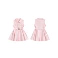 thumbnail image 2 of BemeyourBBs Toddler Baby Girl Safari Dress Kids Little Baby Girls Safari Outfit Lapel Sleeveless Front Pockets Button Down Pleated Dress with Belt Spring Summer Fall Clothes, 2 of 9