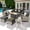 Black, variant on Ovios 9 Pieces Outdoor Patio Furniture with Gas Propane Fire Pit Table All-Weather Rattan Wicker Conversation Set with Swivel Rocking Chair & Ottoman for Backyard