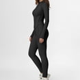thumbnail image 5 of FNFYFH Women Long Sleeve Workout Jumpsuit Zip Up Romper Bottom Pants Bodysuit Bodycon One Piece Jumpsuits, 5 of 10