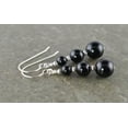 thumbnail image 2 of K-KED Handmade 6-8-10mm Black Onyx Round Gemstone Beads Drop Earrings, 2 of 7