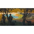 thumbnail image 2 of Keller, Henry 32x19 White Modern Wood Framed Museum Art Print Titled - Mural Sketch Pastoral Study No 1, 2 of 4