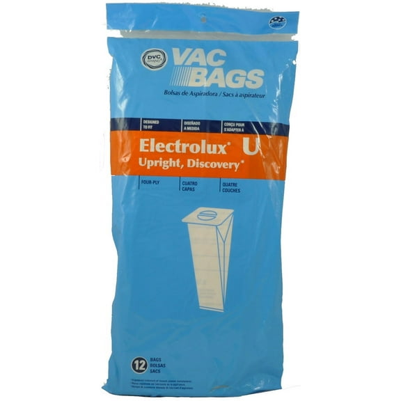 Pro Team Upright Disposable Paper Bags Style U,Multi-filter,Self-Sealing,4 Ply,Fits:all Uprights from 1986 to present,12 pk
