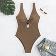 thumbnail image 2 of Sngxgn Women Wrap Swimsuit High Waisted Bathing Suit(Coffee,M), 2 of 5