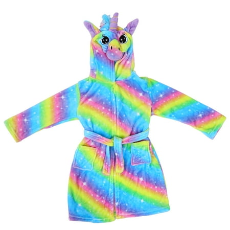 

Hemoton 1pc Night-robe Cartoon Bathrobe Flannel Kids Leisure Wear Children Warm Pajamas