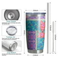 thumbnail image 6 of 20oz Pioneer Tumbler Stainless Steel Vacuum Colorful Floral Insulated Travel Coffee Mug with Splash-Proof Lid Metal Straw White, 6 of 7