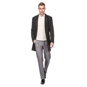Men's Tailored Wool Blend Notch Collar Wool Blend Walker Car Coat Jacket