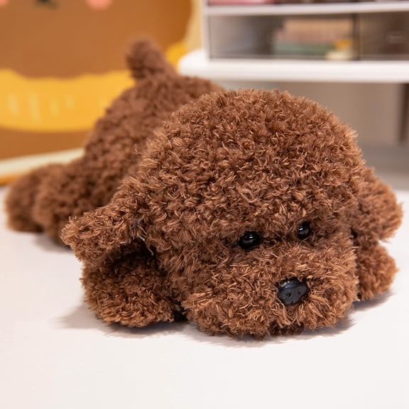 1pcs Puppy Doll Pillow Plush Stuffed Animal Deep Brown Dog Cute Toy Pillow, Room Decor，Christmas Birthday Gifts Stuffed Decor，14.9 inch