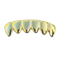 14k Gold Plated Grillz Deeper Cut Grill Six Bottom Teeth Pre-Made Hip Hop Grills
