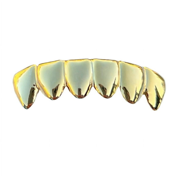14k Gold Plated Grillz Deeper Cut Grill Six Bottom Teeth Pre-Made Hip Hop Grills