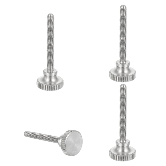 Uxcell M3x30mm Knurled Thumb Screws, 304 Stainless Steel Diamond Head Thumb Screws Metric Knurled Head Bolts with Shoulder Grip Knobs Hand Tighten Thread Fasteners, 11mm Dia. 4 Pcs