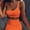 Orange, variant on Babysbule Womens Sets Women Ladies Summer Fashion Solid Sleeveless Skirt Suit 2 Piece Set