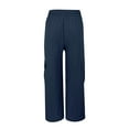 thumbnail image 6 of Hpapadks Womens Casual Pants Straight Leg Elastic Waist Solid Cargo Pant with Pockets Slacks for Women Navy S, 6 of 7