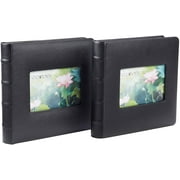 Old Town Bonded Leather Photo Album, 2 Pack (2Up, Black)