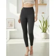 thumbnail image 2 of Pantalón ajustado tiro alto y decoración a la cadera Negro grande, 2 of 3