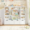 thumbnail image 4 of Hiphuta 55"W Kid Toy Storage Organize with Sliding Bookshelf, Kid Bookcase with 4 Removable Drawers, Toy Storage Toy Organize for Kid Bedroom Playroom, White, 4 of 8