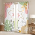 thumbnail image 2 of jejeloiu Rustic Plant Leaves Black Out Curtains,Tropical Monstera Leaf Curtains Pack of 2 (42x63 Each),Pink Cute Floral Bedroom Curtains For Kids,Luxury Bedroom Decor, 2 of 6