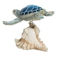 thumbnail image 5 of Ocean Marine Blue Sea Turtle Swimming Over Conch Shell Spring Bobble Figurine, 5 of 9