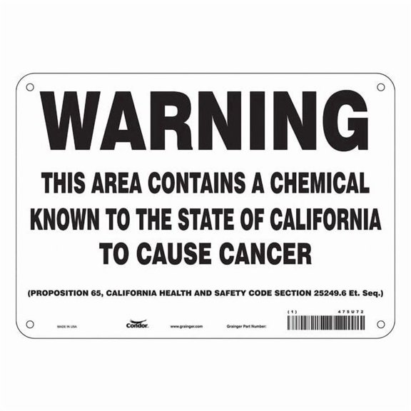 Condor Safety Sign, 7 in Height, 10 in Width, Rectangle 475U72