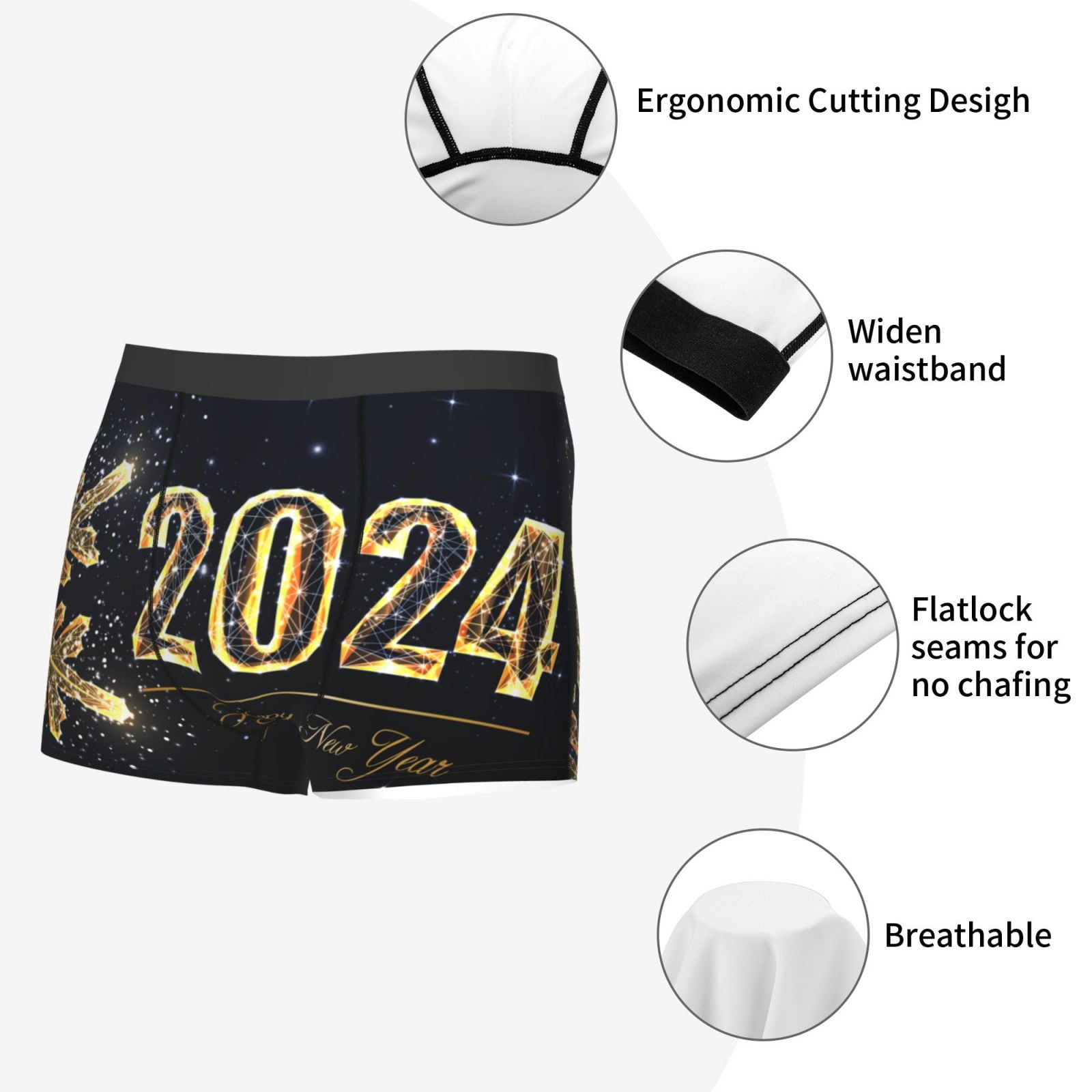 Mosytuky 2024 Happy New Year Men'S Underwear - Casual Stretch Boxer  Briefs-, 2024 Happy New Year, 28-30 : : Clothing, Shoes &  Accessories