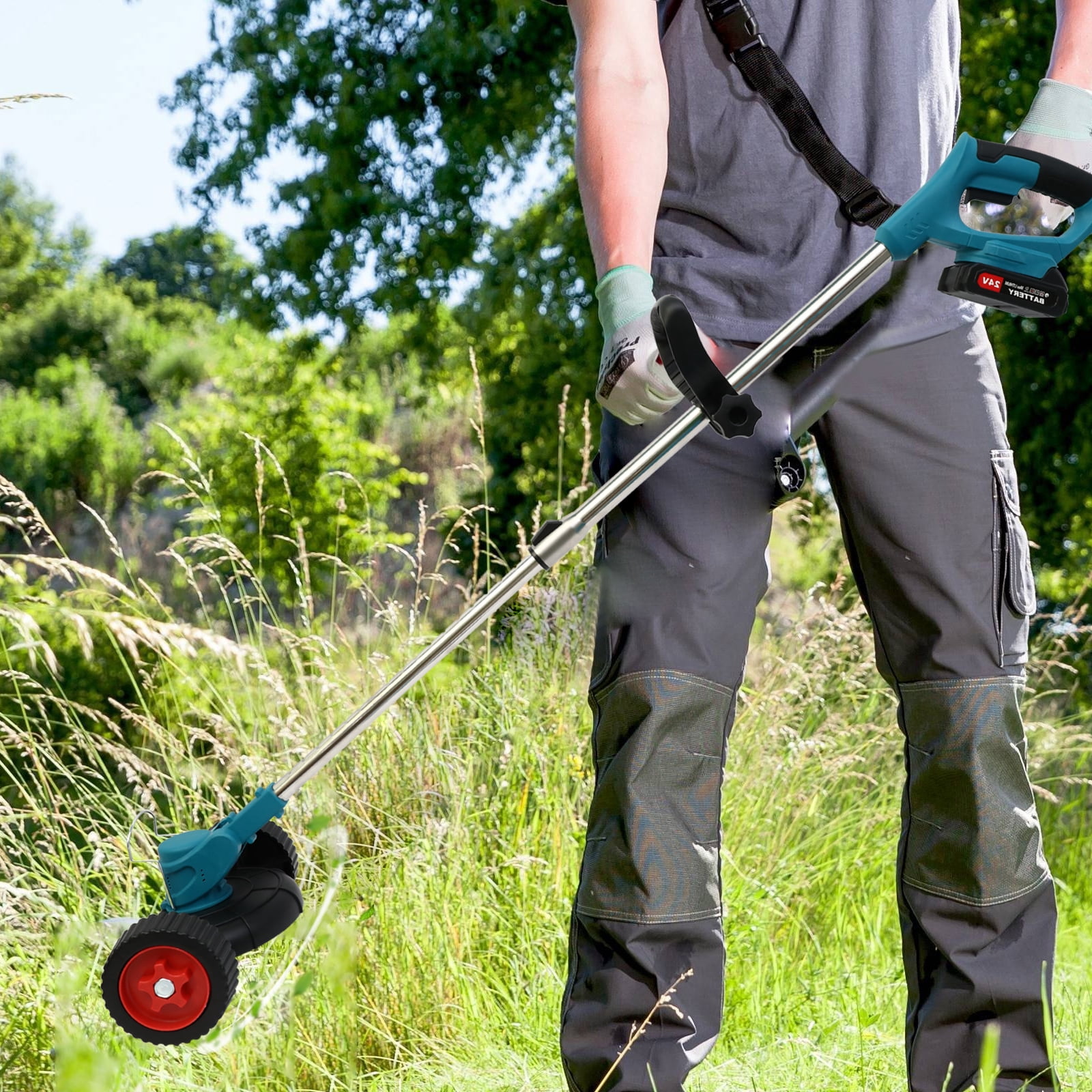 Electric Weed Eaters Grass Trimmer,21V Weed Trimmer 2.6Ah Batterie Weed Wackers,Lawn Edger with 3 Types Blades,3 in 1 Edger/Brush Cutter/String Trimmer for Lawn Garden Pruning Trimming