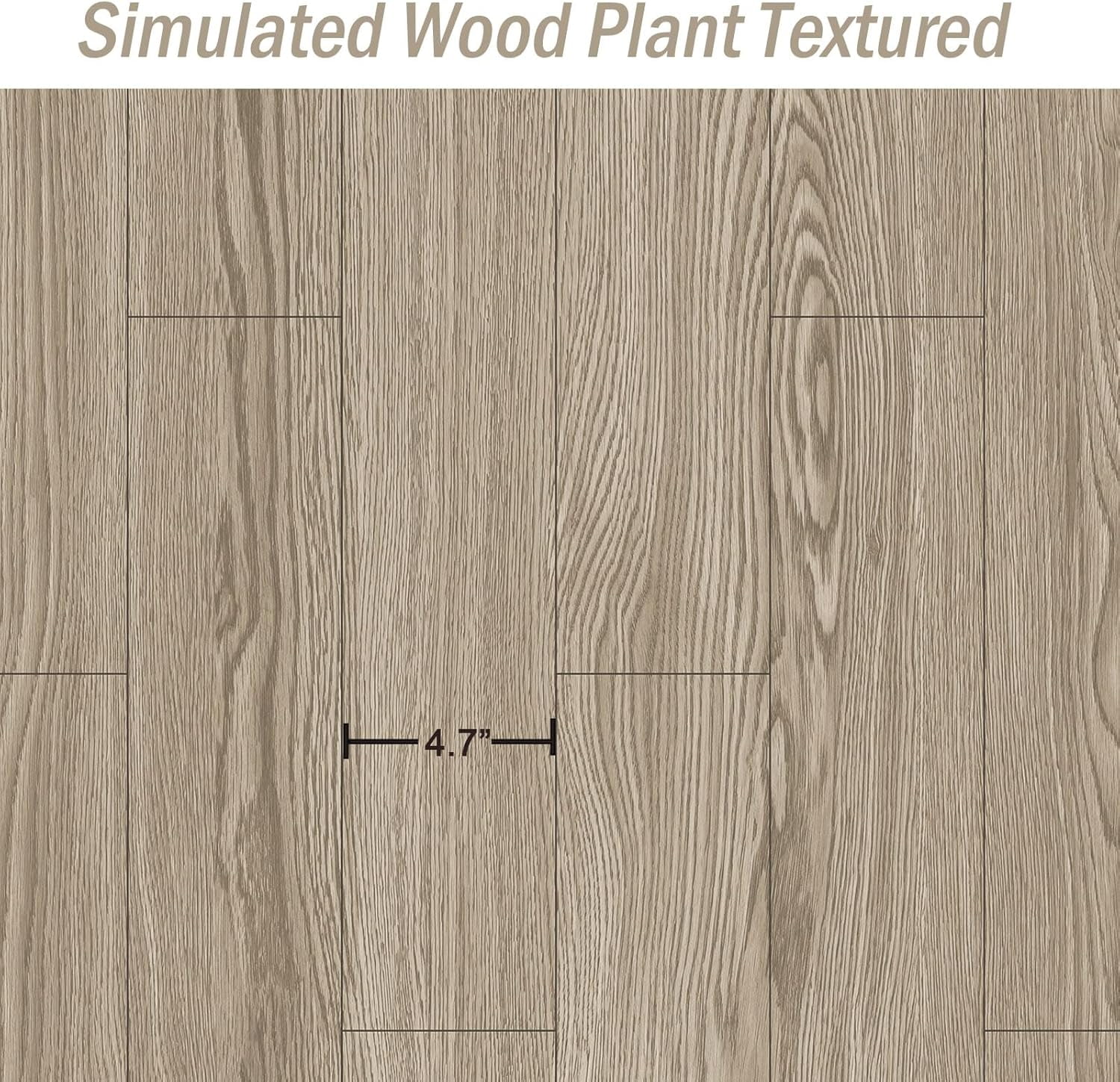 Peel and Stick Vinyl Flooring Roll 24"x 393"/ 64 Sq.Ft, Self Adhesive Vinyl Wood Flooring Planks Floor Tiles Stickers Waterproof for Bathroom Living Room Bedroom Kitchen RV, Light Brown Wood