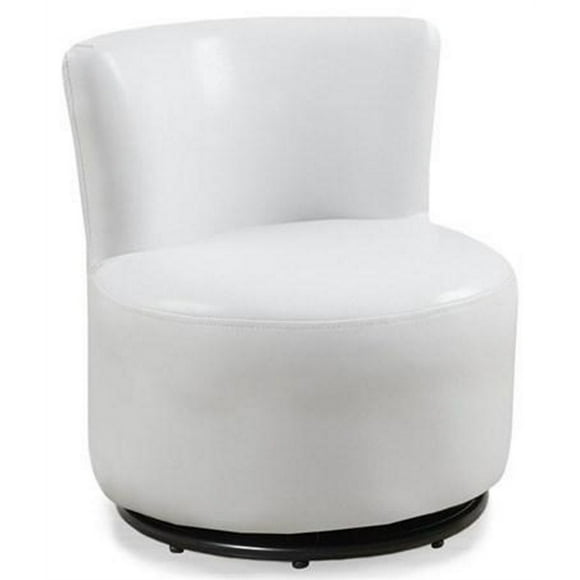 Juvenile Chair Accent Kids Swivel Upholstered Pu Leather Look White