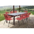 thumbnail image 2 of Armen Living Fineline and Clip 9PC Fabric Outdoor Dining Set in Brown/Brick Red, 2 of 9