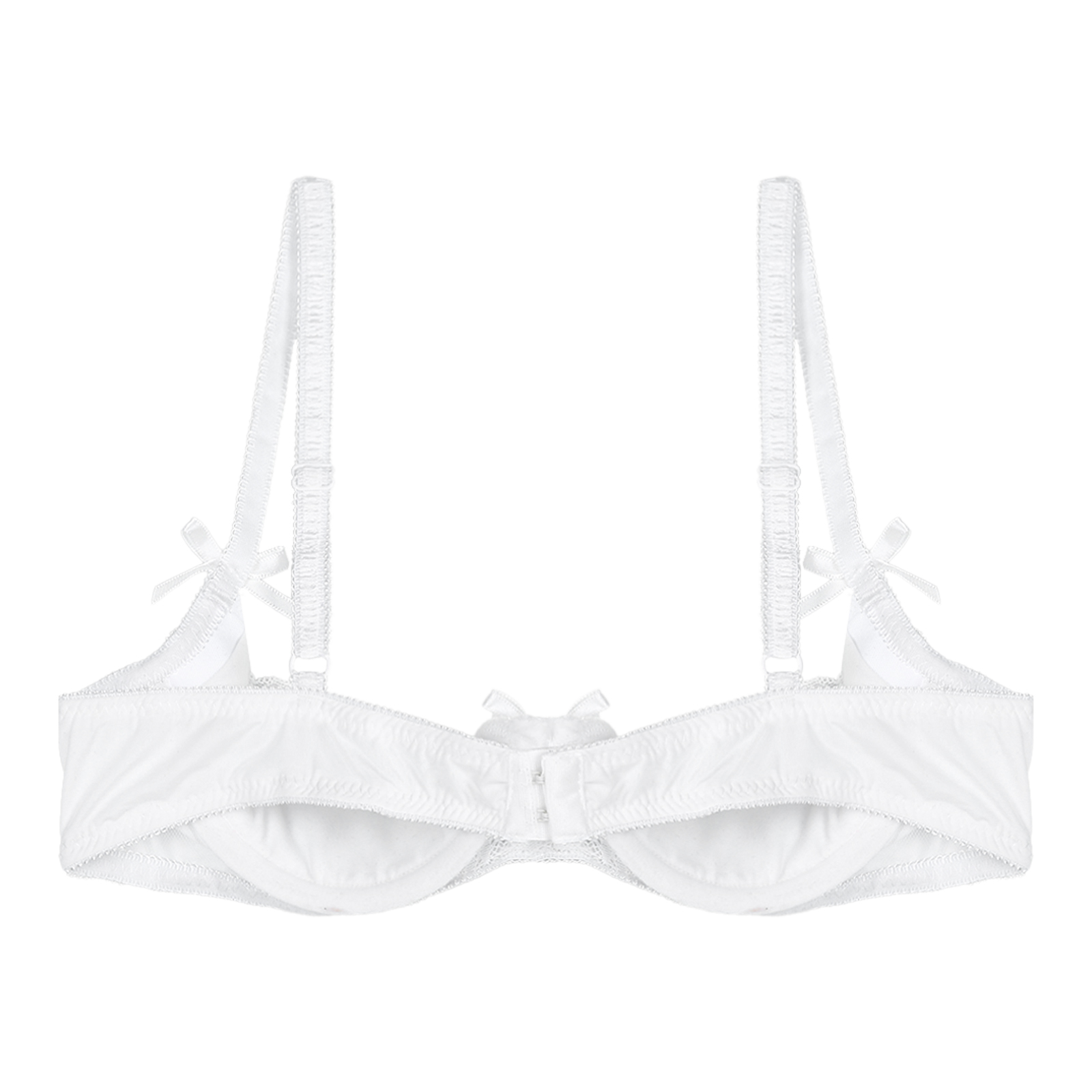 DPOIS Women's 1/2 Cup Lace Bra Balconette Push Up Underwired Demi Shelf ...
