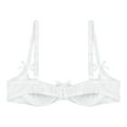 DPOIS Women's 1/2 Cup Lace Bra Balconette Push Up Underwired Demi Shelf ...