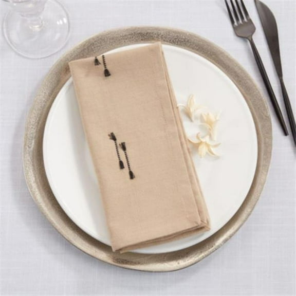 Saro Lifestyle Fringe Line Table Napkin (Set of 4)