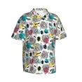 thumbnail image 2 of Uemuo Turtle Printed Regular Fit Short Sleeve Casual Hawaiian Shirt for Men,Aloha shirt,Tropical shirt,Floral print shirt,Vacation Beach shirt-XX-Large, 2 of 9