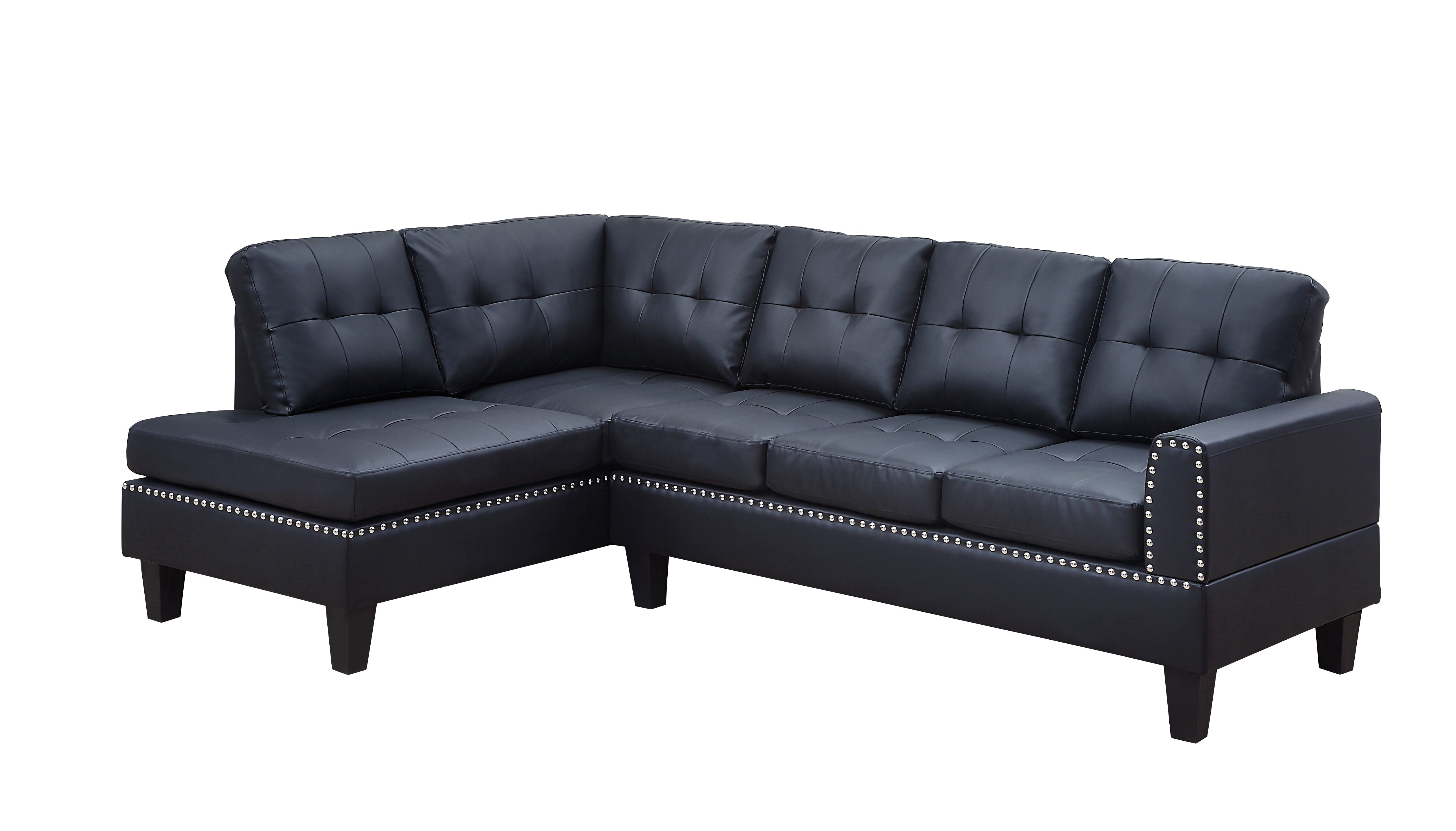 Jeimmur Sectional Sofa in Black PU