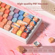 COSTOM PBT Keycaps, 134 Keys Cute Sunset Key caps Set, MOA Profile for Cherry Gateron MX Switch Mechanical Keyboards